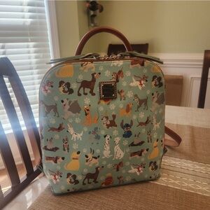 Dooney & Bourke Dog Print Backpack with Brown Handles